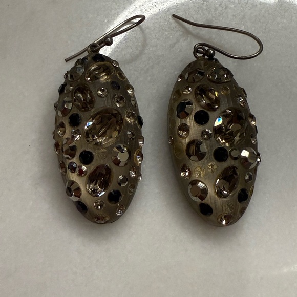 Alexis Bittar Gold and Black Embellished Earrings - Picture 1 of 2